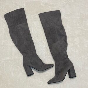 Charles by Charles David Chic Grey Suede Over the Knee Boots